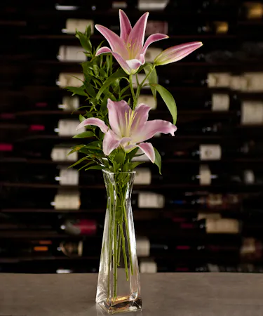 lilies in budvase