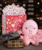 Pink plush octopus Valentine gift with chocolates delivered in Central Ohio.