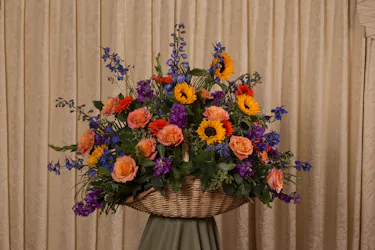 Vibrance of Life Fireside Basket Sympathy Flowers Columbus Ohio