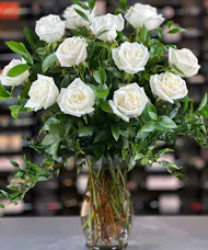12 White Roses One Dozen