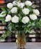 12 White Roses Arranged
