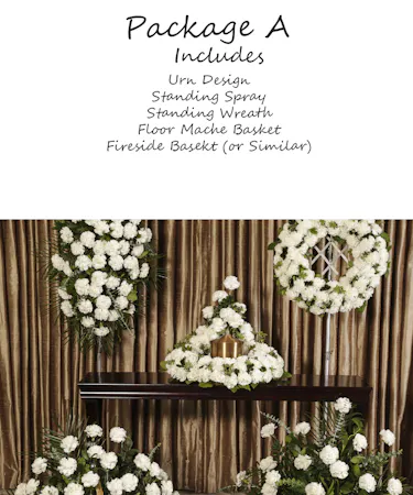 White Carnation Memorial Package A Sympathy Flowers Columbus Ohio