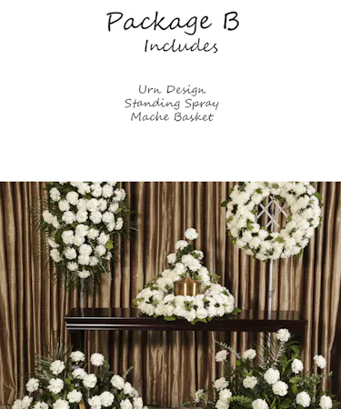 White Carnation Memorial Package B Sympathy Flowers Columbus Ohio