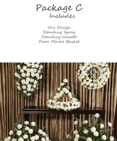 White Carnation Memorial Package C Sympathy Flowers Columbus Ohio
