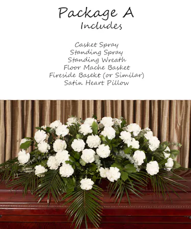 White Carnation Tribute Package A Sympathy Flowers Columbus Ohio