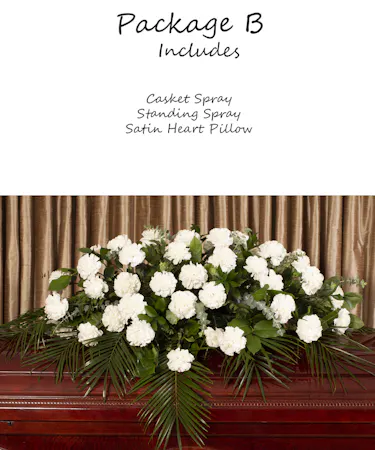 White Carnation Tribute Package B Sympathy Flowers Columbus Ohio