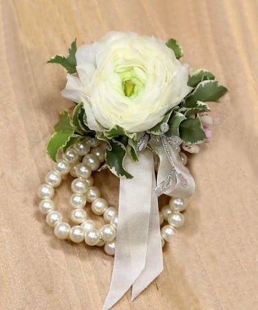 White Ranunculus Wrist Corsages Columbus Ohio Florists Newark Oh