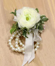 White Ranunculus Wrist Corsage