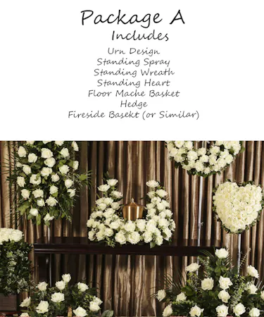 White Rose Memorial Package A Sympathy Flowers Columbus Ohio