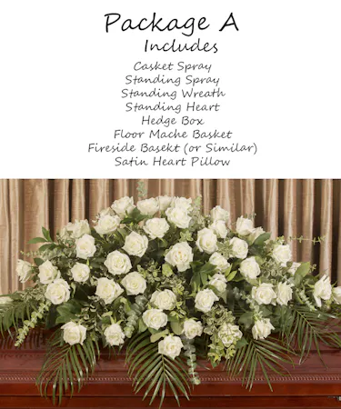 White Rose Tribute Package A Sympathy Flowers Columbus Ohio
