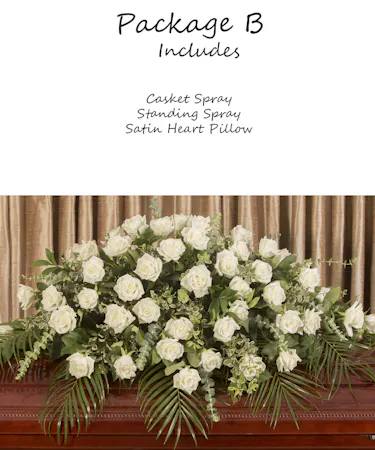 White Rose Tribute Package B Sympathy Flowers Columbus Ohio
