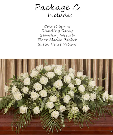 White Rose Tribute Package C Sympathy Flowers Columbus Ohio