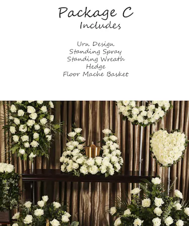 White Rose Memorial Package C Sympathy Flowers Columbus Ohio