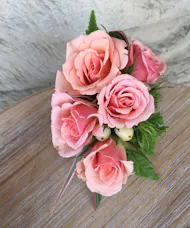 Coral Rose Wrist Corsage
