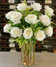 12 White Roses One Dozen