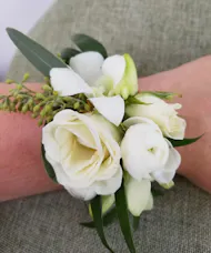 White Galore Wrist Corsage