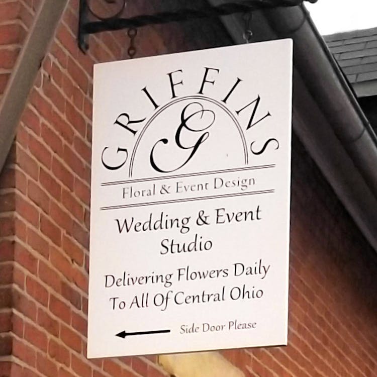 A sign promotes our Wedding and Event Studio